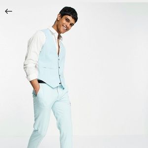 Icy blue suit vest